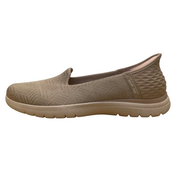 Skechers Women’s Taupe Slip-Ins Air-Cooled Memory Foam Flat Sneakers Size 11 - Picture 4 of 9